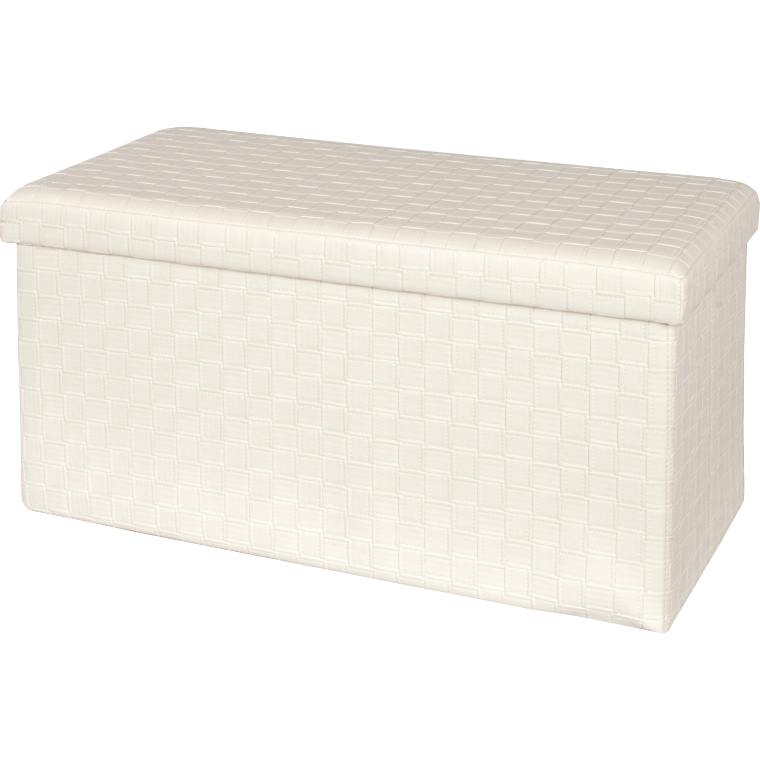 VESTIAMO CASA - Pouf contenitore beige in ecopelle richiudibile - 76x38 cm